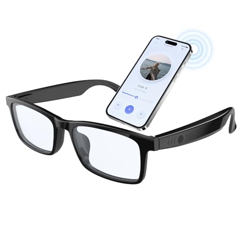 Smart Glasses for Men & Women, Clear Blue Light Glasses, Bluetooth Glasses with Speaker, Intelligent Touch & Voice Assistant, Compatible with iOS/Android, Audio Eyeglasses for Gaming/Working