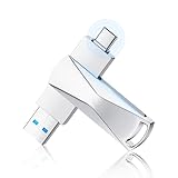 【4TB 高速】USBメモリ 4TB USB3.0 & Type-C 360度回転 スマホ用 Mac・Windows PC・Padなど対応 合金製 防水 防塵 耐久性あり 高速 タイプC フラッシュメモリ 外付keメモリ (銀白色) image