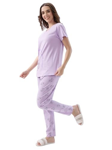 Image of AV2 Women's Cotton Printed Short Sleeve Night Suit Set | Pajama Set | Casual Night Dress for Women