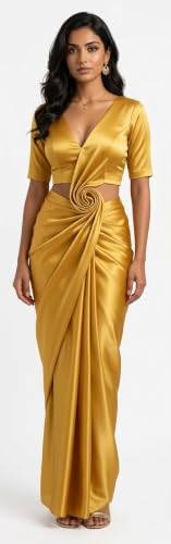 Image of Silk Satin Fabric for Tops, Frocks, Gowns, Blouses, Patiyala, Palazzo
