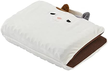 りぶはあと ぷにもち折りたたみクッション ねむねむアニマルズ ミケネコのゆず (全長約35cm) ハニカム構造 ゲルクッション 87401-10