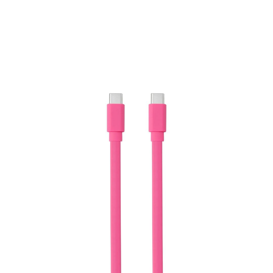 WE Cavo USB-C maschio/USB-C maschio piatto 1 m - ricarica 60 W (3 A/20 V) - USB 2.0 - fucsiia - non si aggroviglia