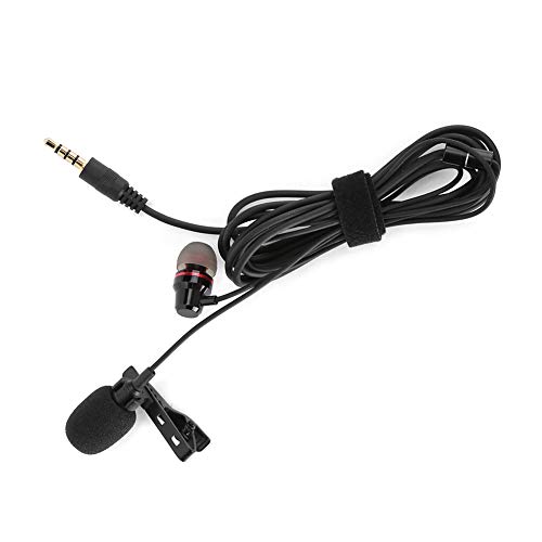 Mini Micrófono, Compacto, Flexible, de Pequeño Ruido, Micrófono de Solapa con Auriculares, Calidad de Sonido Estéreo para Cantar para Grabación de Vídeo para Transmisión en Vivo(#1) Cover