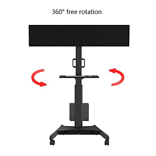 Soporte móvil para triple monitor para TV, ajuste piso miniatura 3