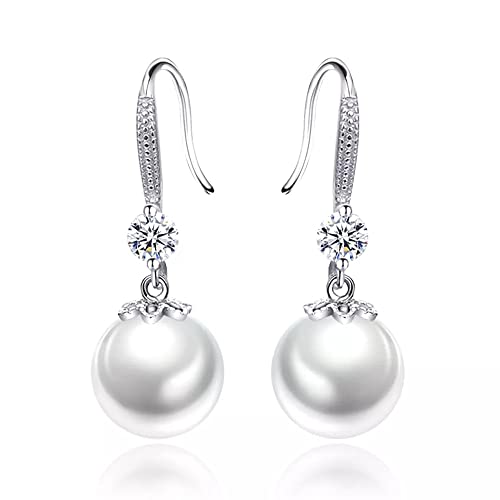Boucles d'oreilles pendantes argent 925 perles de cristal pour femme