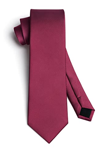 Image of HISDERN Mens Ties Solid Color Ties for Men Formal Necktie with Pocket Square Set Satin Silk Neck Tie Handkerchiefs Set