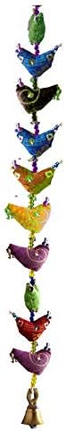 Rastogi Handicrafts Wall Hanging 10 Bird Bell Tota Traditional Indian Hanging Decoration (10 birds 8x60 cm)