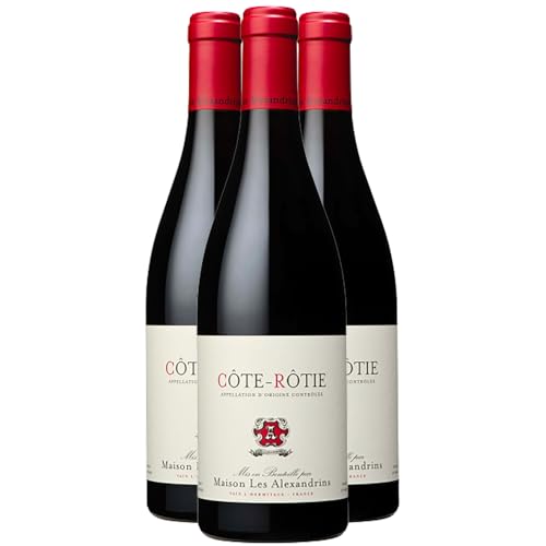 Côte Rôtie tinto 2022 - Maison les Alexandrins - DOP - Valle del Ródano - Francia - Variedades de uva Syrah - 3x75cl