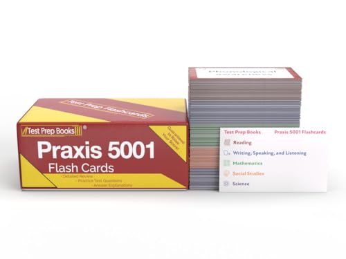 Praxis Elementary Education Multiple Subjects 5001 Study Cards: Praxis 5001 Prep 2025-2026 with Practice Test Questions [Full Color Cards]