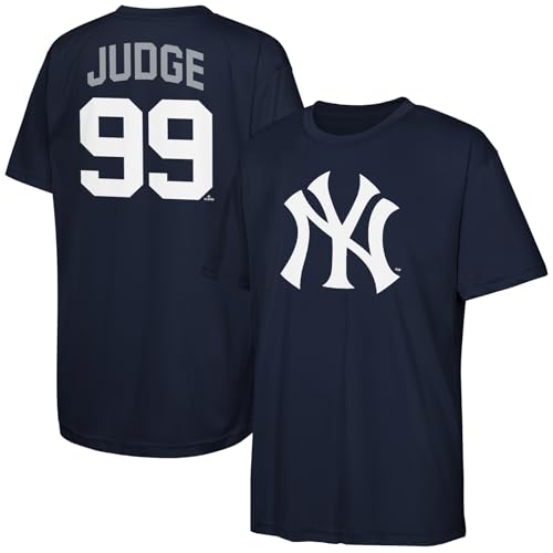 Aaron Judge New York Yankees MLB Kids Youth 4-20 Navy Official Name & Number Performance Jersey T-Shirt (US Numeric 8 Regular Aaron Judge New York Yankees Navy)