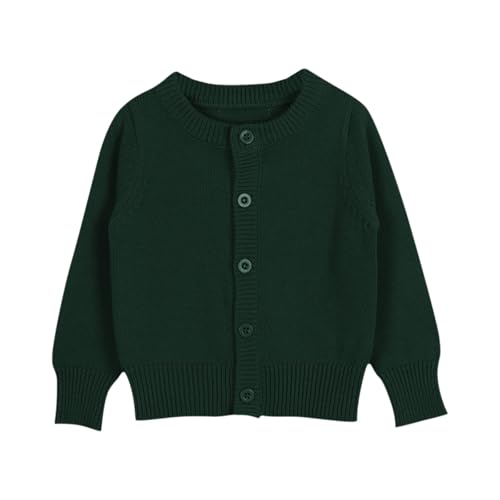 Girls Boys Knit Cardigan Single Breasted Sweater Toddler Baby Basic Crewneck Long Sleeve Jacket Causal School Uniform Outfit