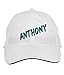 Makoroni - Anthony Name Hat Adjustable Cap, DesD77 White