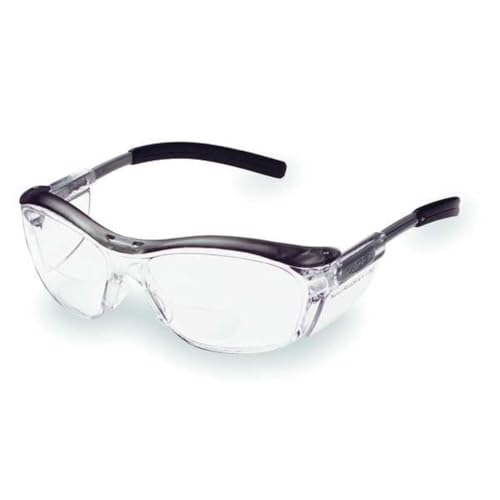 3M Safety Glasses, Nuvo Readers, +1.5, Clear Lens, Retro Gray Frame