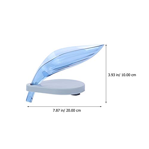 Cabilock 2 peças de suporte criativo de sabonete em forma de folha decorativo com ventosa, caixa de