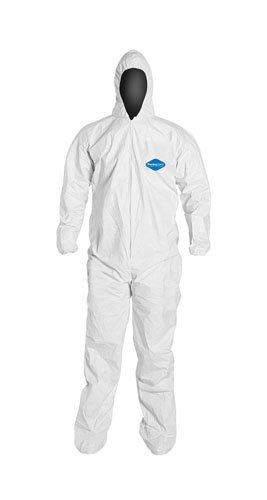 Liberty Glove & Safety 18122M PermaGard Micro-Porous Film Over SpunBonded Polypropylene Zipper Front Coverall with Hood and Boots, Medium (Case of 25)