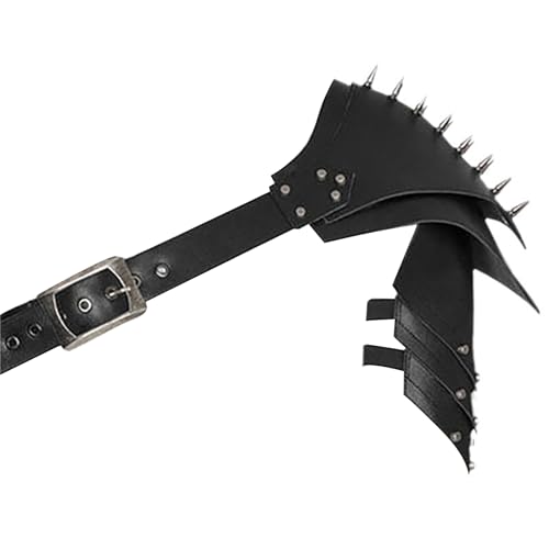 Limtula Protector de hombro medieval para hombre, de cuero, ajustable, de poliuretano, hombro izquierdo, Talla única