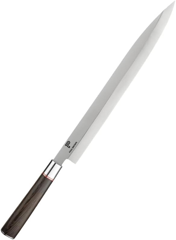 PAUL BROWN ยฎ 300mm Traditional Japanese Knife Yanagiba/Sashimi Knife 440A Stainless Steel Wengewood Handle