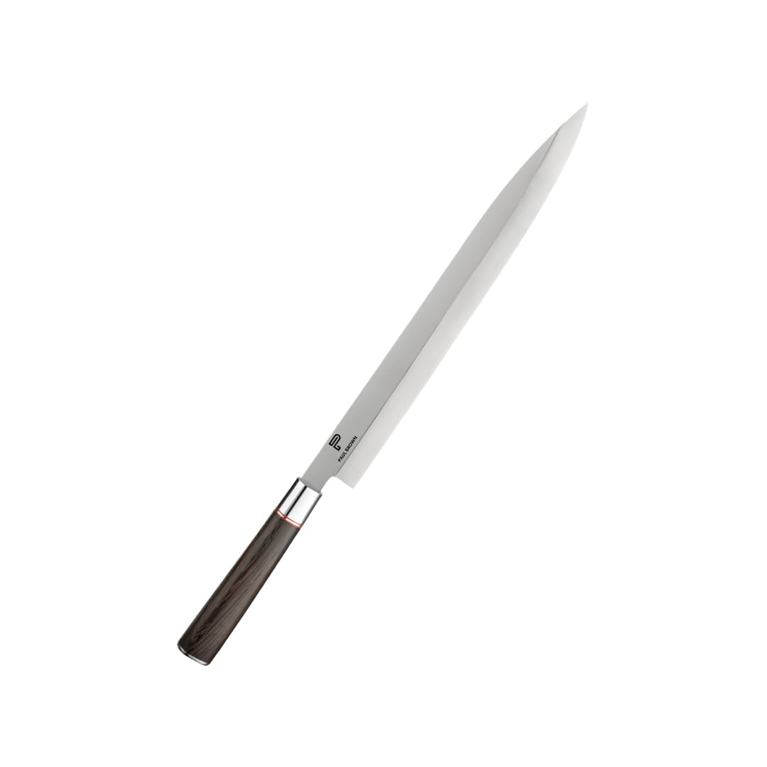 PAUL BROWN ® 300mm Traditional Japanese Knife Yanagiba/Sashimi Knife 440A Stainless Steel Wengewood Handle