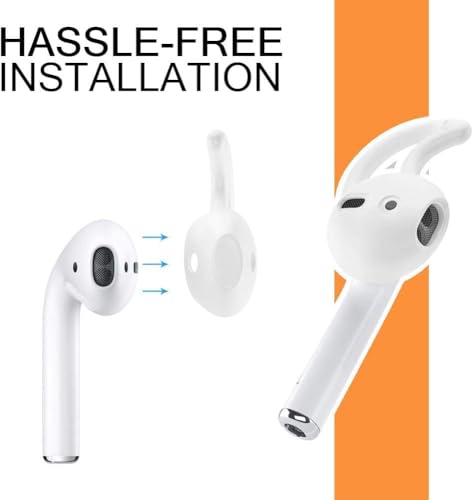 Image of Scalebee Silicone Ear Tips & Hooks for Apple AirPods /EarPods, White | Anti-Slip Sport Design, Anti-Drop Gel, Soft Covers, Compatible with AirPods /EarPods