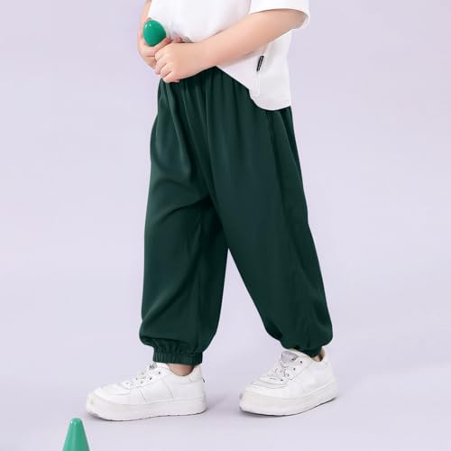 2 Pack Boys Girls Pants Casual Jogger Pants Elastic Waist Lounge Pants Comfy Sports Pants Soft Pajamas Pants Trousers4
