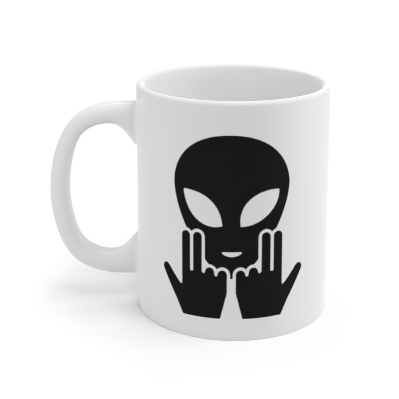 Teecustom Mug Alien Signe JUL Bleu OVNI Style Rap Français Cadeau Original et Fun (Noir)