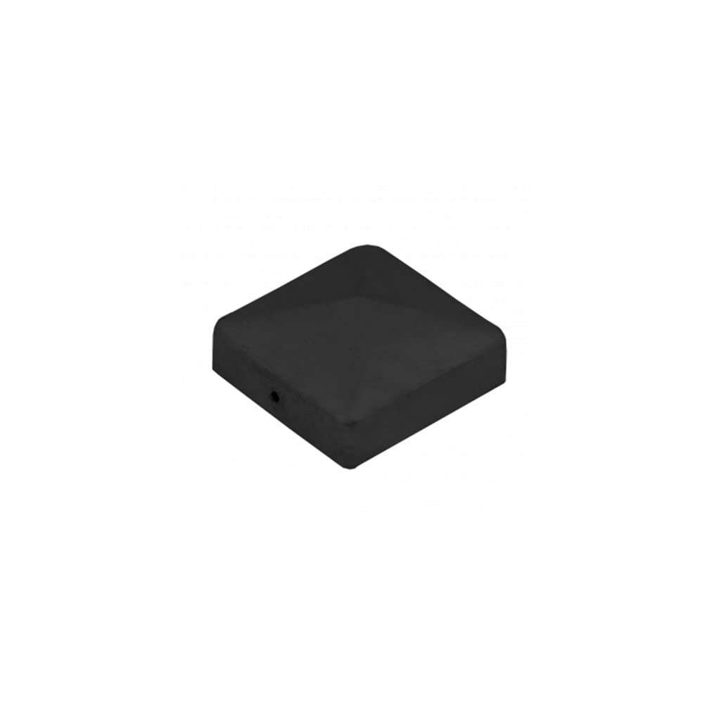 Velano Black Powder Coated Steel Metal Pyramid Square Deck Post Cap Finial for 70 x 70mm Posts
