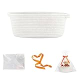 Cesta de regalo vacía, cesta trenzada para regalos con bolsas de regalo y cintas, cesta de regalo vacía para baby shower, cumpleaños, boda, Pascua, Acción de Gracias (blanco)