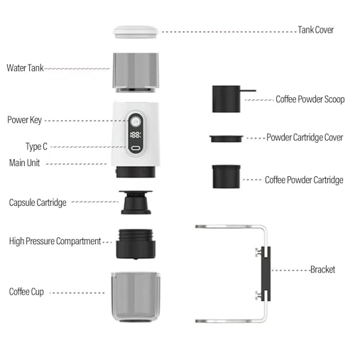 Cafetera portátil eléctrica recargable para viaje 100 ml miniatura 7