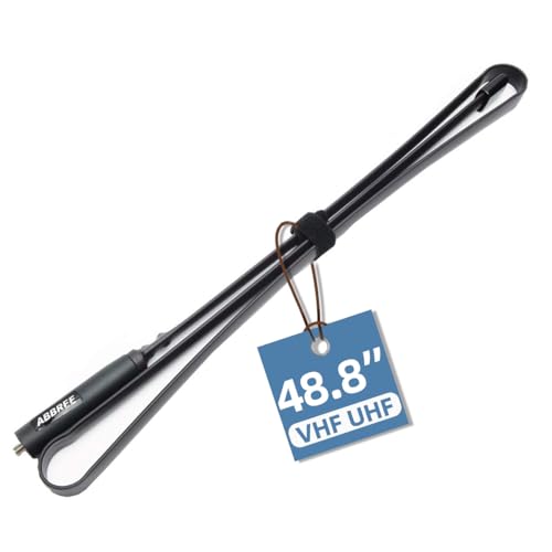ABBREE SMA-Female Ham Radio Antenna VHF/UHF 48.8-inch 144/430MHz High Gain Foldable CS Tactical Antenna for Baofeng UV-5R BF-F8HP Pro 5RM K5PLUS UV-21R AR-152 Quansheng K6 UVK5(8) Radio Accessories
