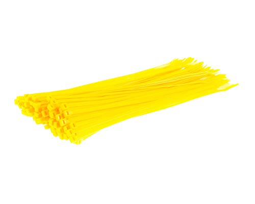 GTSE 12” Yellow Zip Ties, 100 Pack, 40lb Strength, UV Resistant Long Nylon Cable Ties, Self-Locking 12 Inch Tie Wraps