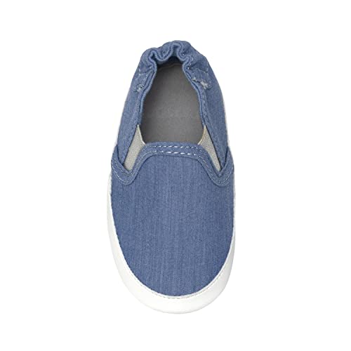 Robeez Baby Girls And Unisex Soft Soles Slip-Resistant Crib Shoes Slippers Moccasins For Infant And Toddler - Leah Blue Chambray, 6-12 Months #TOP5