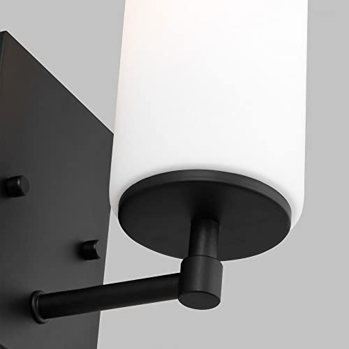 Image of Generation Lighting 1-Light Alturas Contemporary Bath Fixture Wall Lamp Midnight Black 4124601-112 | Bathroom Light Fixture for Home Decor | Wall Sconce Vanity Light Fixture and Bathroom Accessory
