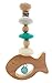 Produktbild Hess Holzspielzeug 12818 - Anhänger aus Holz, Serie Fisch, für Babys ab 3 Monaten, nature türkis, handgefertigt, mit Sicherheitsclip, für Kinderwagen und Babyschale