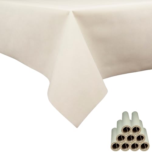 Sensalux Bierzeltgarnitur, Tischdecke aus stoffähnlichem Vlies, Standard 100 by Oeko-TEX, ideal für Jede Feier, Catering, Hochzeit, Geburtstag, 1m x 2,5m, Creme