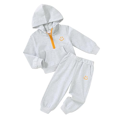 Image of YOUNGER STAR Toddler Baby Boy Girl Clothes Fall Winter Outfits Long Sleeve Hoodie Sweatshirt Sweat Pants Cotton Sweatsuits