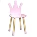 HOME DECO KIDS Chaise Couronne Rose Enfant Chambre Mobilier Decoration Meuble, Bois-PIN, 28 x 27 x 54