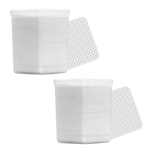 DIYEAH 2 Cajas de 400 Toallitas de Algodón para Uñas y Extensiones de Pestañas, Almohadillas sin Pelusa para Limpieza y Retirada de Esmalte y Pegamento, Uso Profesional y Doméstico