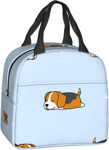 漫画のペットの犬 断熱トート型ピクニックバッグ プチ防水ランチトートバッグ