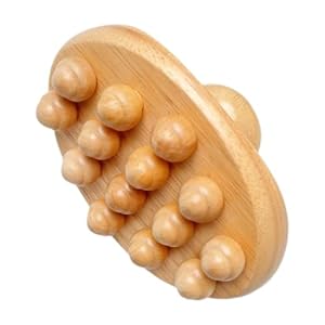 JAYIOLA Wooden Massage Brush with 14 Beads Hand Body Massager for Back