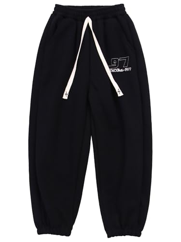 Kids Unisex Embroidery Sweatpants Boys Girls Drawstring Elastic Waistband Pants Activewear4