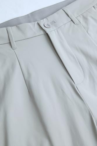 Image of SNITCH Men Formal Trousers | Regular Fit Pleated Front with Turned-Up Hem | Polyester Blend & Medium Stretch Fabric for Office & Winter Wear