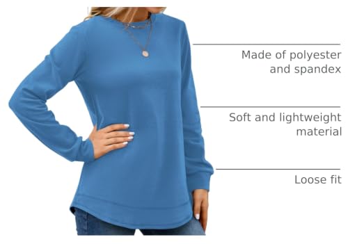 Image of MOLERANI Sweatshirts for Women Casual Long Sleeve Crewneck Shirt Tunic Tops | Pullovers, Soft Lightweight Warm Fabric, Loose Fit, Fall Winter Trendy Clothes, Daily Wear, Workout, Outdoor Outfits