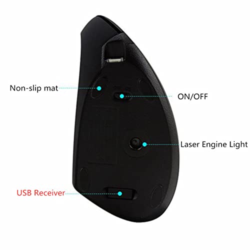 Left-Handed Mouse, Rechargeable 2.4G Wireless Ergonomic Vertical Mice With Usb Receiver, 6 Buttons And 3 Adjustable Dpi 800/1200/1600 For Laptop Computer Pc Desktop (Left Hand) #TOP4