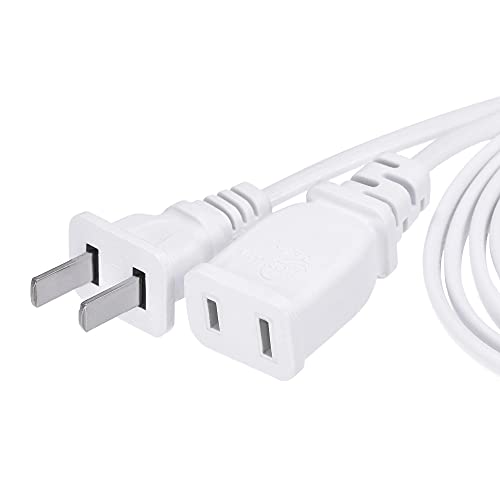 uxcell 電源延長ケーブル 2ピン 1.5 M長さ オス/メス コンセント延長ケーブル ホワイト