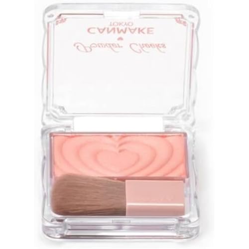 Image of CANMAKE - Powder Cheeks - Fine Pearl Transparent Clear Powder w /Soft Brush - 0.06floz (1.8g) (P03 Cheerful Peach)