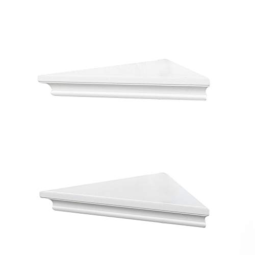 Ahdecor White Corner Wall Shelves, Wall Mounted Floating Corner Shelf For Home Décor, 2-Pack #TOP7