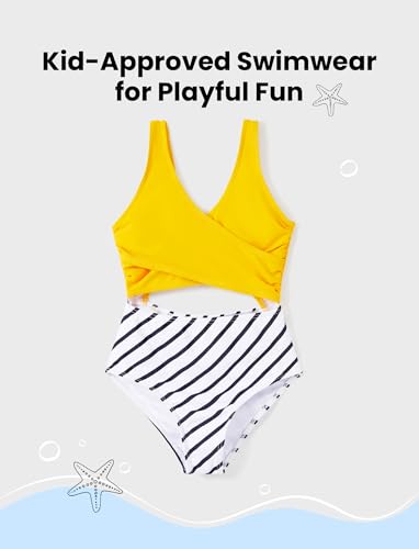 PATPAT Family Matching Swimsuits Swimwear Set for Couples Mommy and Me Striped Spliced Bathing One-Piece Swimsuits