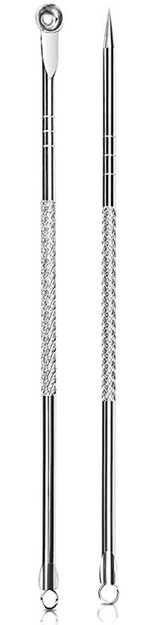 Black Head Remover, Rounded & Pointed - 2 Pc |Acne treatment|Pimple Popper|