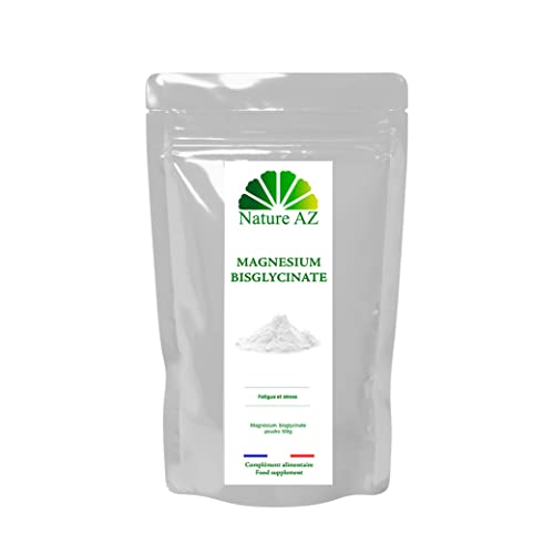 MAGNÉSIUM BISGLYCINATE | Pur | Absorption maximale | Biodisponible | Relaxation musculaire | Fatigue, Sommeil et Stress | sachet poudre 100g | Fabriqué en Occitanie | Nature AZ Cover