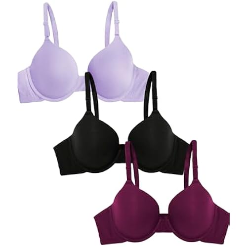 Fruit of the Loom Women's Smooth Cotton T-Shirt Bra - Ultra-Soft, Flexible, and Invisible Under Tees